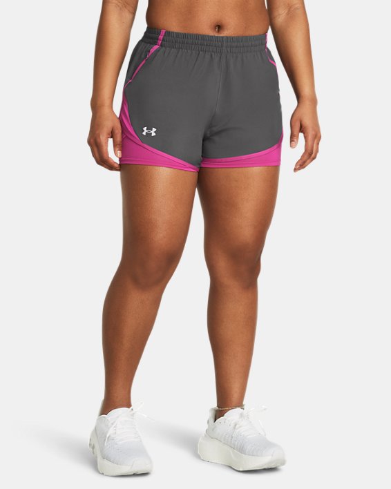 Women's UA Fly-By 2-in-1 Shorts, Gray, pdpMainDesktop image number 0